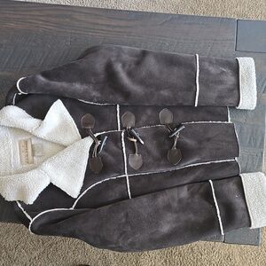 Women's Brown Suede Toggle Jacket